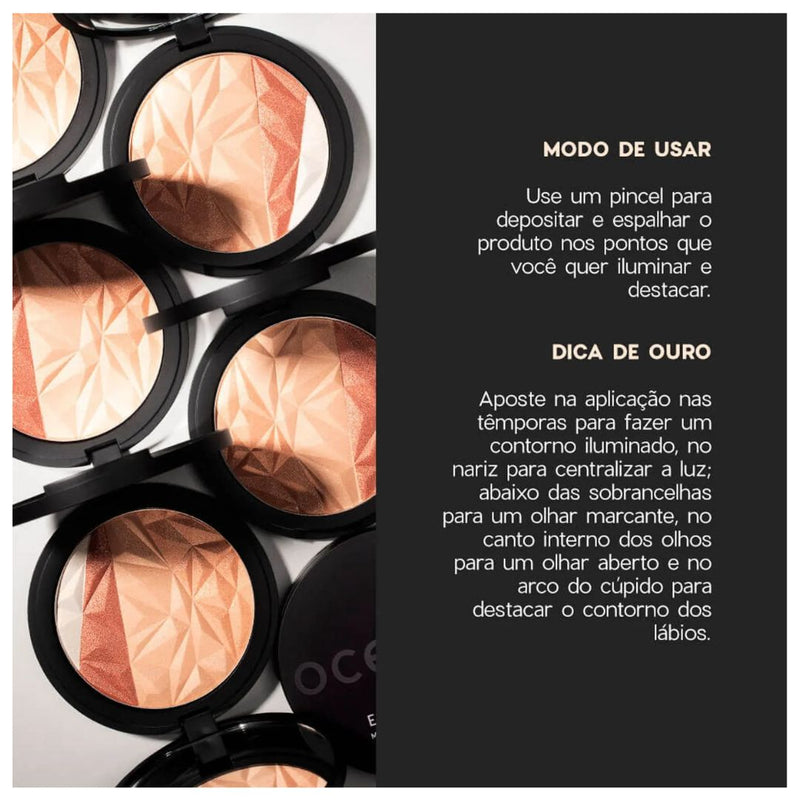 Iluminador Facial Multicolor Powder Highlight Océane Edition