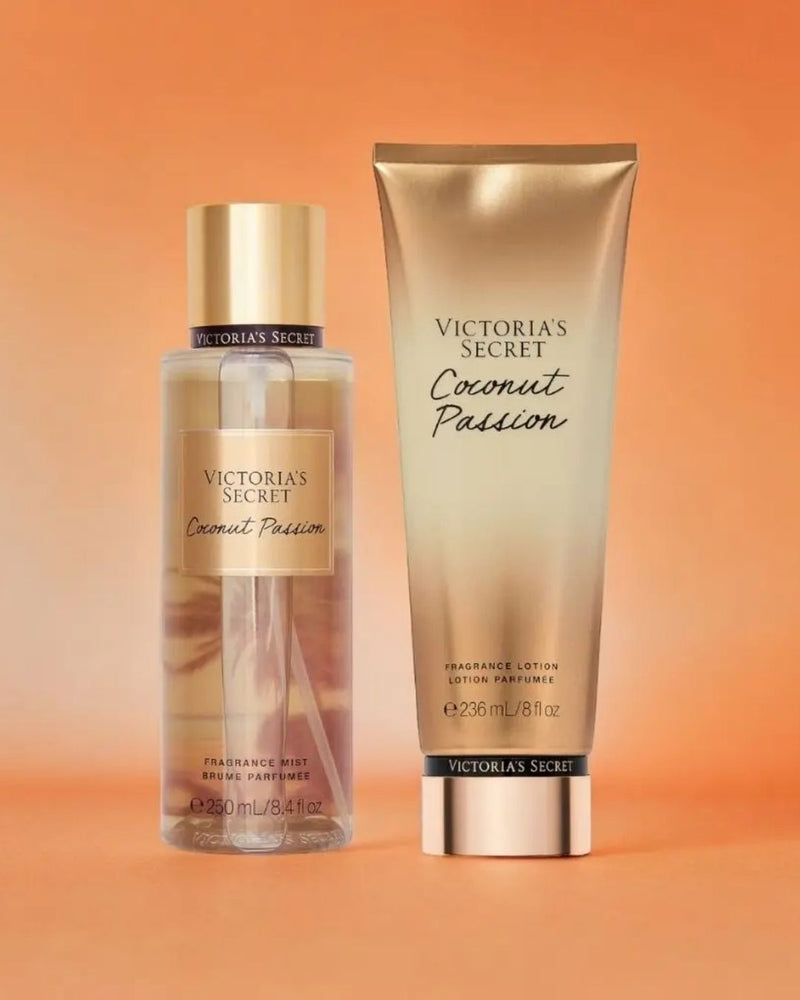 VICTORIA'S SECRET COCONUT PASSION KIT - BODY SPLASH E CREME CORPORAL
